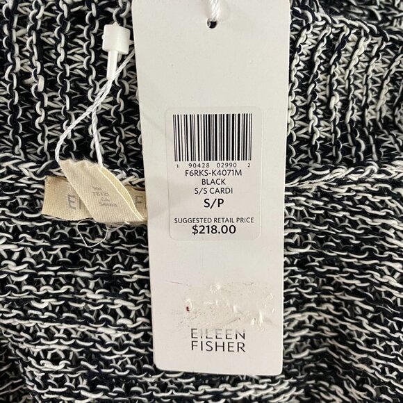 Eileen Fisher Open Front Cardigan Sweater Small Organic Linen Blend NWT CJ-1352 - Picture 5 of 8